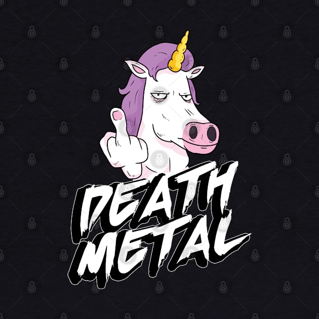 Death Metal Unicorn With Middlefinger by PlimPlom